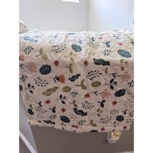Floral Quilt Set In Twin Size Bedspread Lightweight Microfiber
